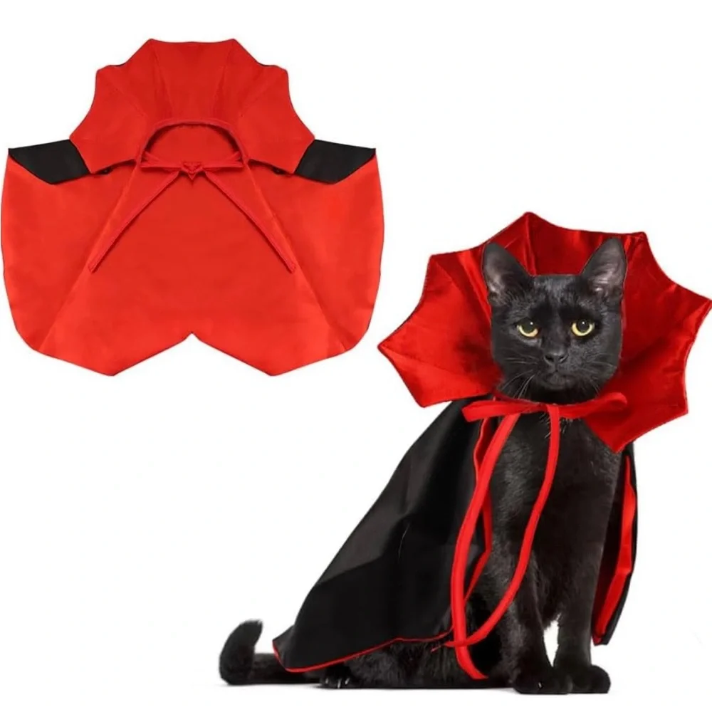 Vampire Bat Cat or Small Dog Costume Red/Black Satin by Ablaze Zai NEW